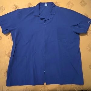 Cherokee 2XL navy zippered scrub/uniform top.